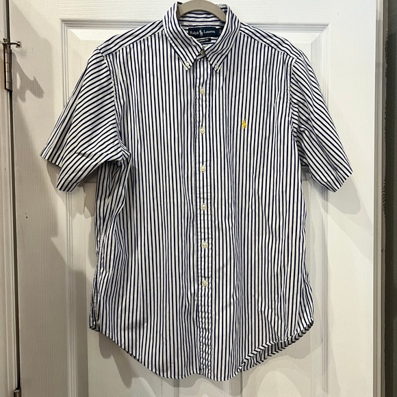 Ralph Lauren Other - Ralph Lauren Button Down Shirt Cotton Striped Preppy Classic Large Navy White